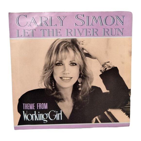 Carly Simon Let The River Run 45 Vinyl Record Theme From Working Girl - Picture 1 of 4
